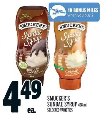 Metro Smucker's sundae syrup offer
