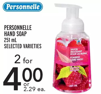 Metro Personnelle hand soap offer