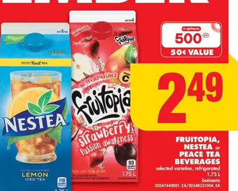 No Frills FRUITOPIA, NESTEA PEACE TEA BEVERAGES offer