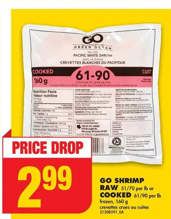No Frills GO SHRIMP RAW 51/70 per lb or COOKED offer