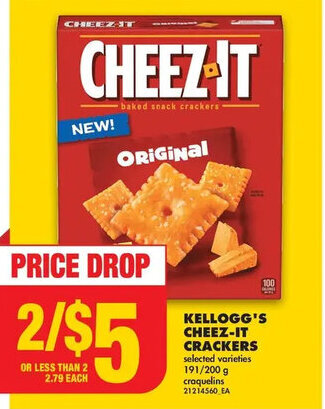 No Frills KELLOGG'S CHEEZ-IT CRACKERS offer