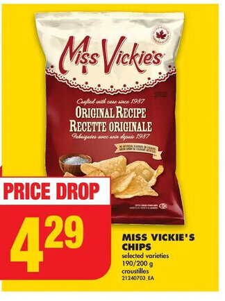 No Frills MISS VICKIE'S CHIPS offer