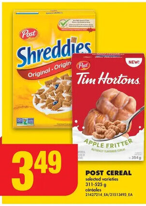 No Frills POST CEREAL selected varieties 311-525 g offer