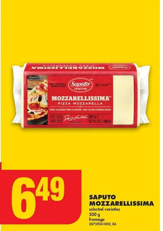 No Frills SAPUTO MOZZARELLISSIMA 500g offer