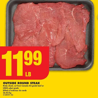 No Frills OUTSIDE ROUND STEAK offer