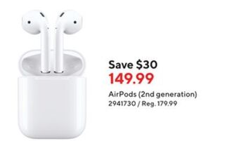 Staples Apple airpods (2nd generation) offer
