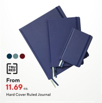 Staples Tru red hard cover ruled journal offer