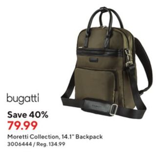 Staples Bugatti moretti collection, 14.1 backpack offer