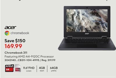 Staples Acer chromebook 311 offer