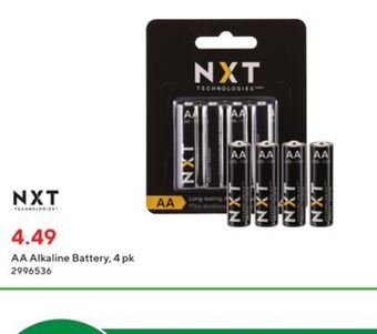 Staples Nxt technologies aa alkaline battery offer
