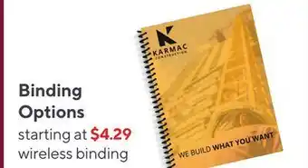 Staples Binding options wireless binding offer