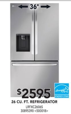 Lowe's Lg 26 cu. ft. refrigerator 36 offer