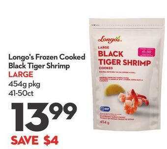Longo's Longo's frozen cooked black tiger shrimp offer
