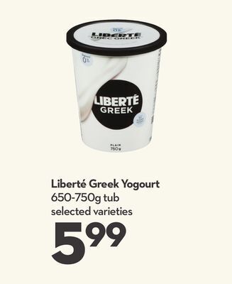 Longo's Liberté greek yogourt offer