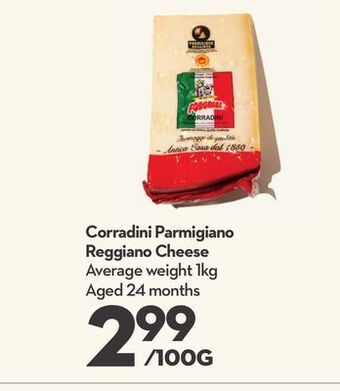 Longo's Corradini parmigiano reggiano cheese offer