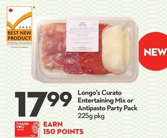 Longo's Longo's curato entertaining mix or antipasto party pack offer