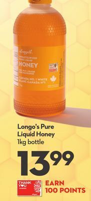 Longo's Longo's pure liquid honey offer