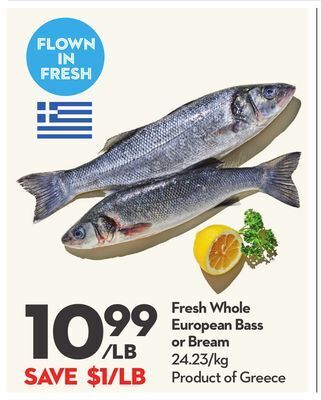 Longo's Fresh whole european bass or bream offer