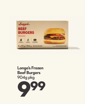 Longo's Longo's frozen beef burgers offer