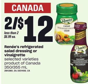 Loblaws Renée's refrigerated salad dressing or vinaigrette, 350/355 ml offer
