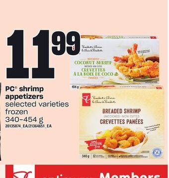 Loblaws Pc® shrimp appetizers, 340-454 g offer