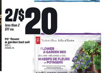 Loblaws Pc flower & garden bed soil, 50 l offer