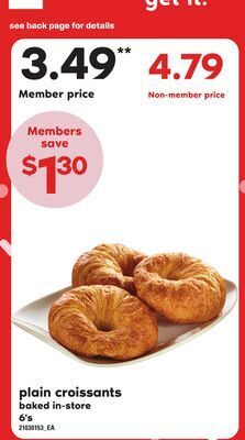 Loblaws Plain croissants, 6's offer