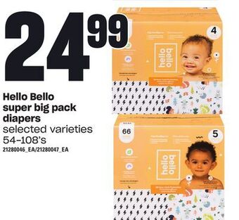 Loblaws Hello bello super big pack diapers. 54-108's offer