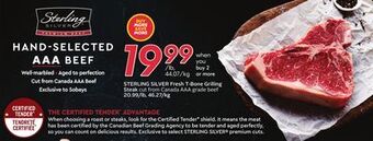 Sobeys Sterling silver fresh t-bone grilling steak offer