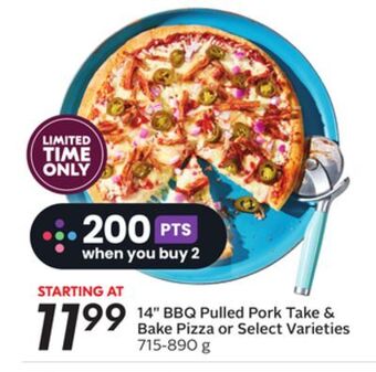 Sobeys 14 bbq pulled pork take & bake pizza offer