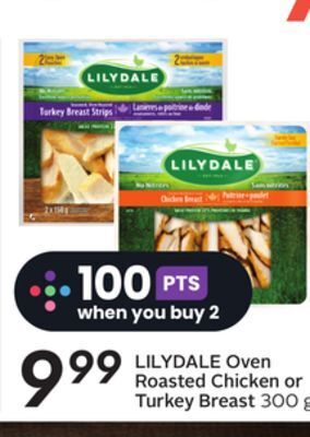 Sobeys Lilydale oven roasted chicken or turkey breast offer