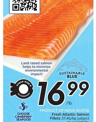 Sobeys Fresh atlantic salmon fillets offer