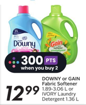 Sobeys Downy or gain fabric softener offer