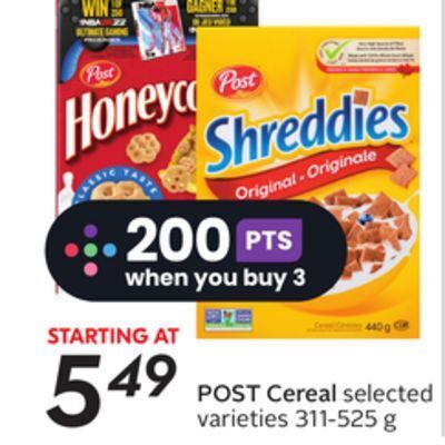 Sobeys Post cereal offer