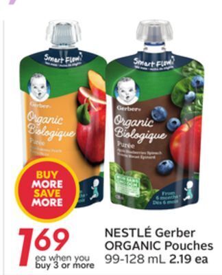 Sobeys Nestlé gerber organic pouches offer