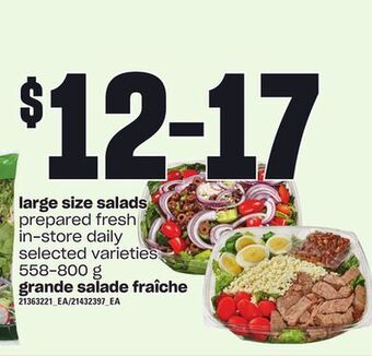 Independent Grocer Large size salads, 558-800 g offer