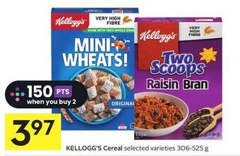 Foodland Kellogg's cereal selected varieties 306-525 g offer