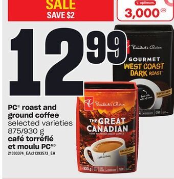 Independent Grocer Pc® roast and ground coffee, 875/930 g offer