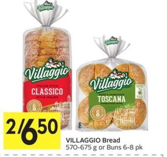 Foodland Villaggio bread 570-675 g or buns 6-8 pk offer