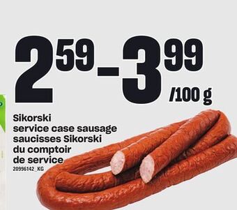 Independent Grocer Sikorski service case sausage offer