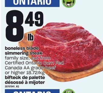 Independent Grocer Boneless blade simmering steak offer