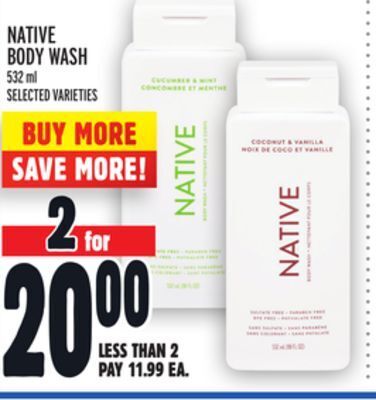 Metro Native body wash offer