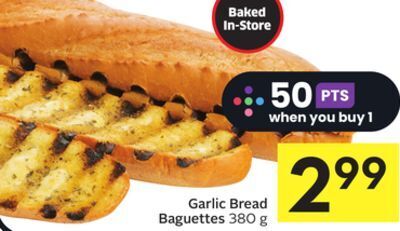 Foodland Garlic bread baguettes 380 g offer