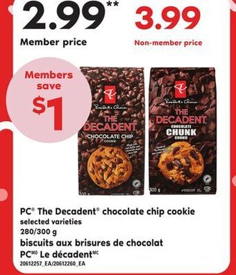 Independent Grocer The decadent® chocolate chip cookie, 280/300 g offer
