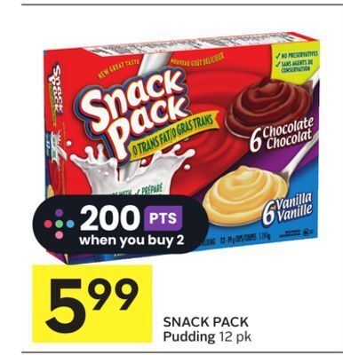 Foodland Snack pack pudding 12 pk offer