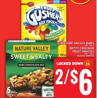 Food Basics Nature valley bars or betty crocker fruit snacks offer