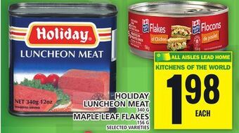 Food Basics Holiday luncheon meat or maple leaf flakes offer