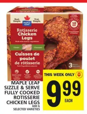 Food Basics Maple leaf sizzle & serve fully cooked chicken legs offer