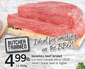 Fortinos Boneless beef brisket offer
