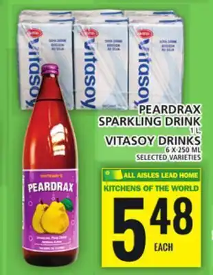 Food Basics Peardrax sparkling drink or vitasoy drinks offer
